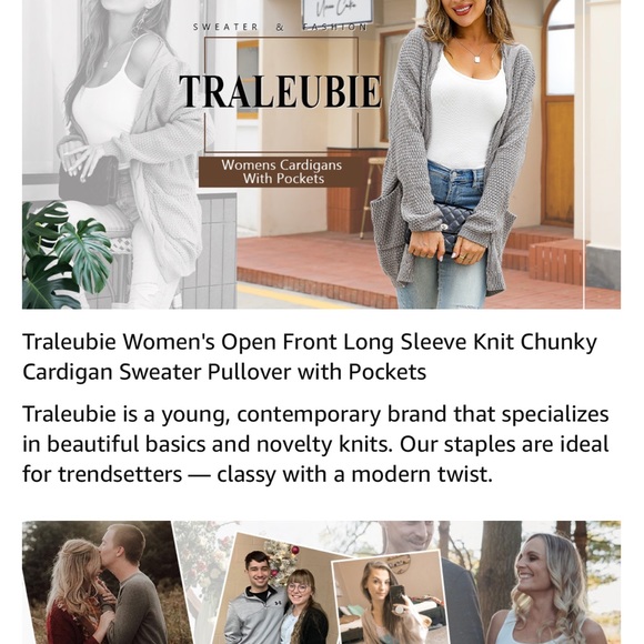 Beautiful Women’s Open Front Long Sleeve Boho Boyfriend Knit Chunky Cardigan - Picture 11 of 11